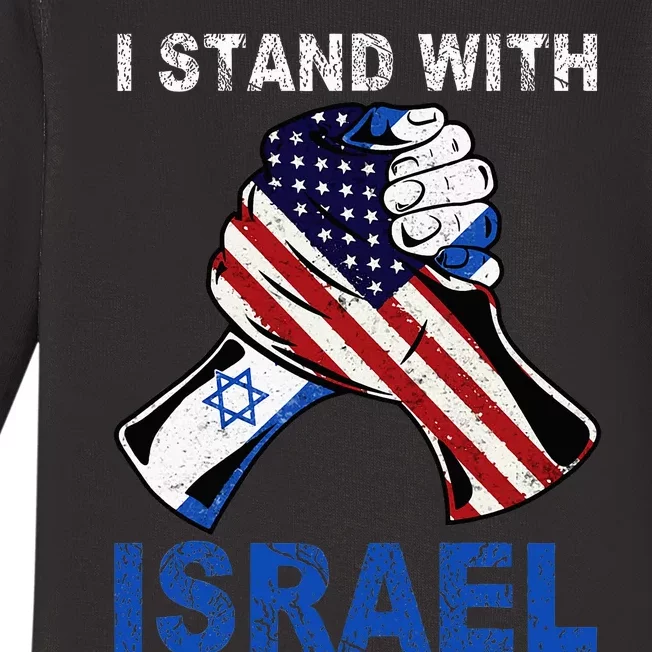 I Stand With Israel Support Israel Love Israeli Brotherhood Baby Long Sleeve Bodysuit