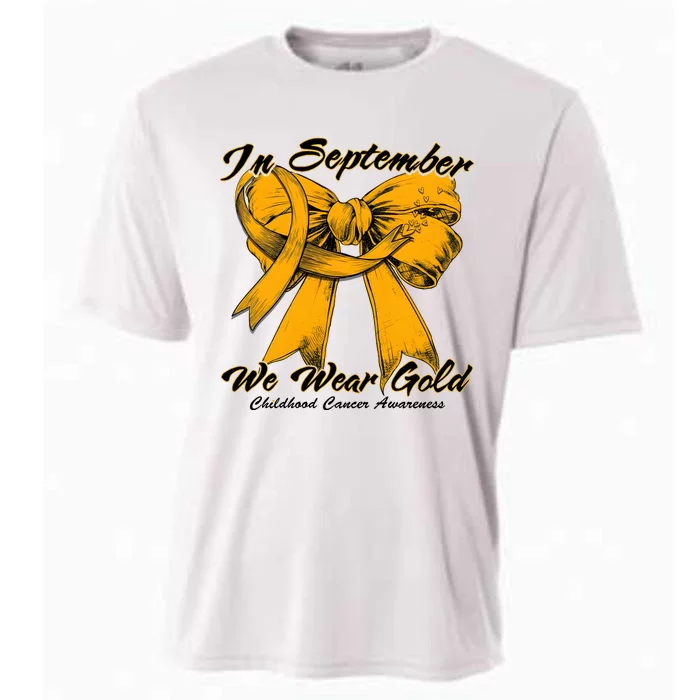 In September We Wear Gold For Childhood Cancer Awareness Cooling Performance Crew T-Shirt