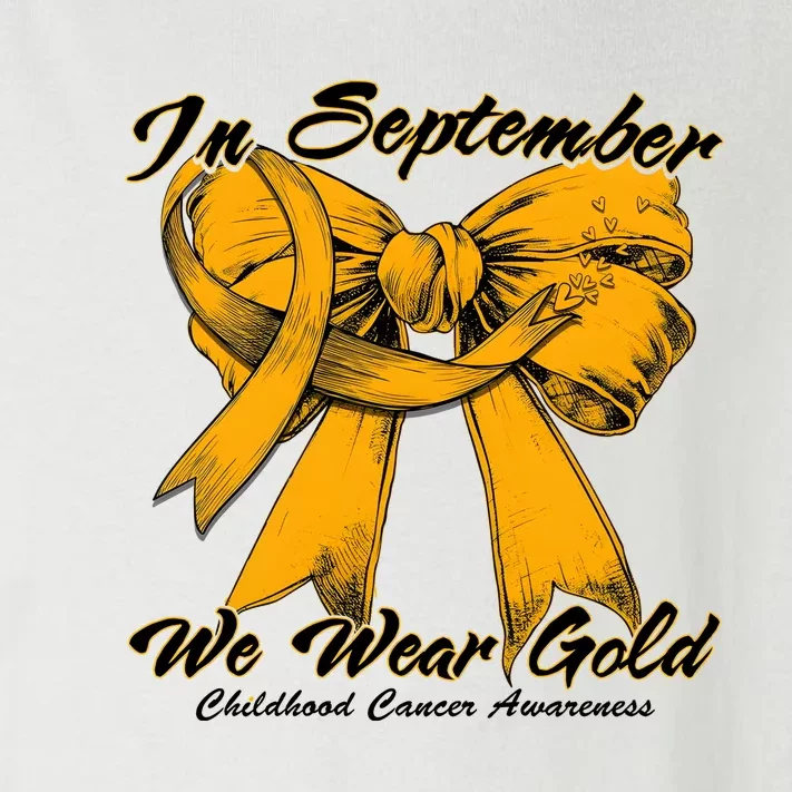 In September We Wear Gold For Childhood Cancer Awareness Toddler Long Sleeve Shirt