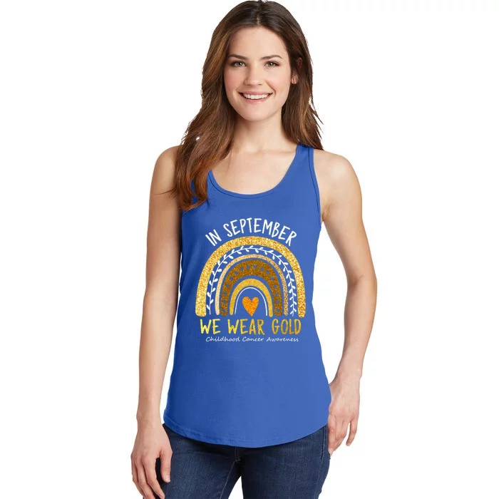 In September We Wear Gold Childhood Cancer Awareness Ladies Essential Tank