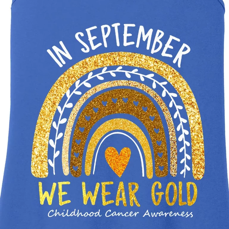 In September We Wear Gold Childhood Cancer Awareness Ladies Essential Tank