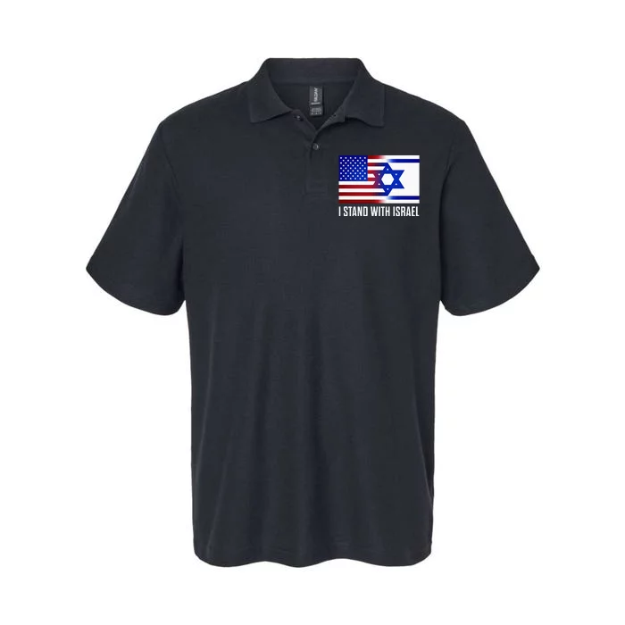 I Stand With Israel Patriotic USA and Israel Flag Softstyle Adult Sport Polo