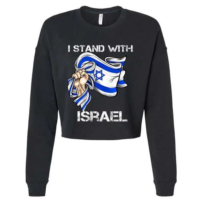 I Stand With Israel Support Israel Love Israeli Brotherhood Cropped Pullover Crew