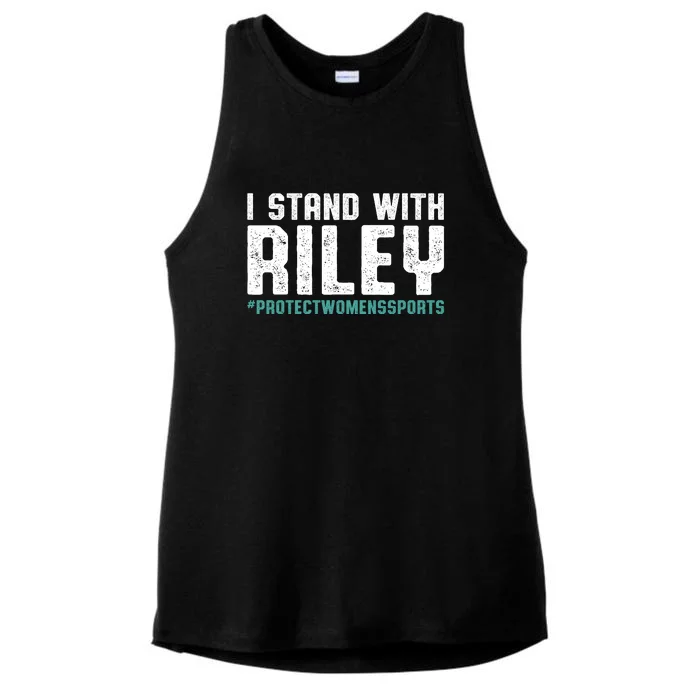 I Stand With Riley Gaines | Protect Womens Sports Ladies Tri-Blend Wicking Tank