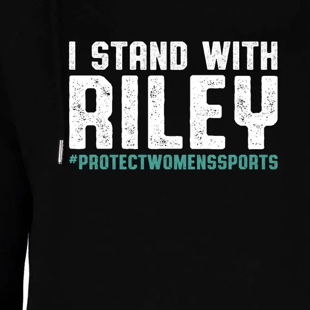 I Stand With Riley Gaines | Protect Womens Sports Womens Funnel Neck Pullover Hood