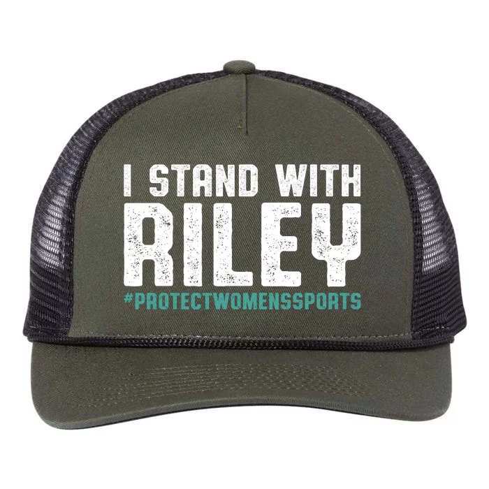 I Stand With Riley Gaines | Protect Womens Sports Retro Rope Trucker Hat Cap