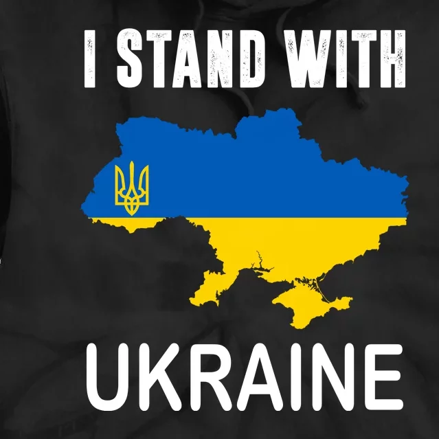 I Stand With Ukraine Map Tie Dye Hoodie