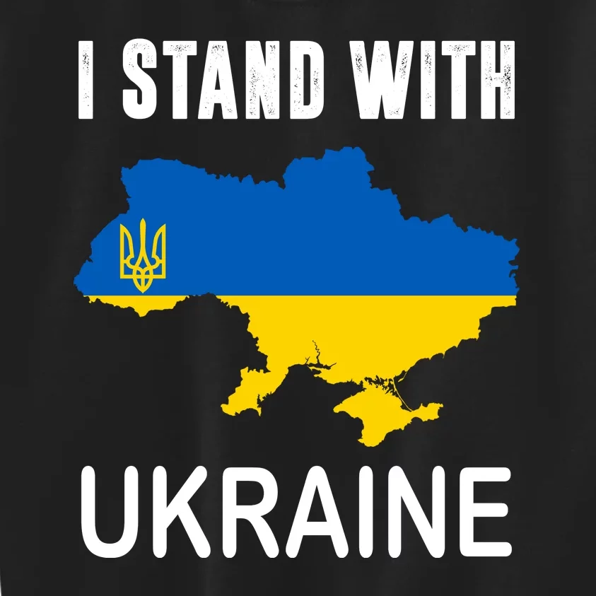 I Stand With Ukraine Map Kids Sweatshirt