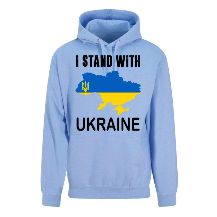 I Stand With Ukraine Map Unisex Surf Hoodie