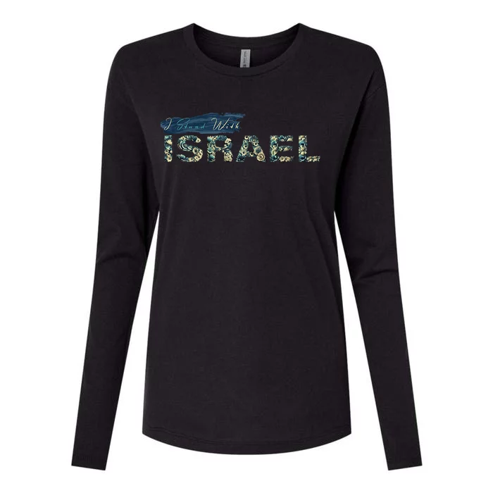 I Stand With Israel Womens Cotton Relaxed Long Sleeve T-Shirt