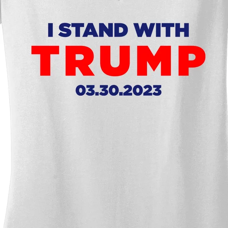 I Stand With Trump Pro Trump Supporter Free Trump Women's V-Neck T-Shirt