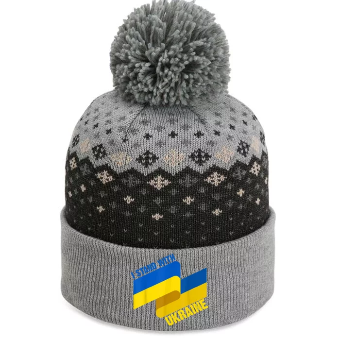 I Stand With Ukraine Support The Baniff Cuffed Pom Beanie