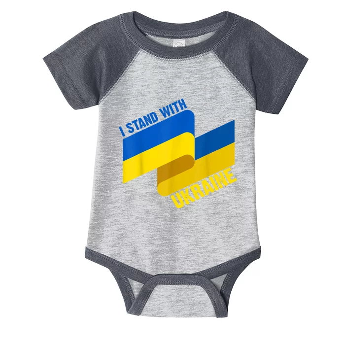 I Stand With Ukraine Support Infant Baby Jersey Bodysuit