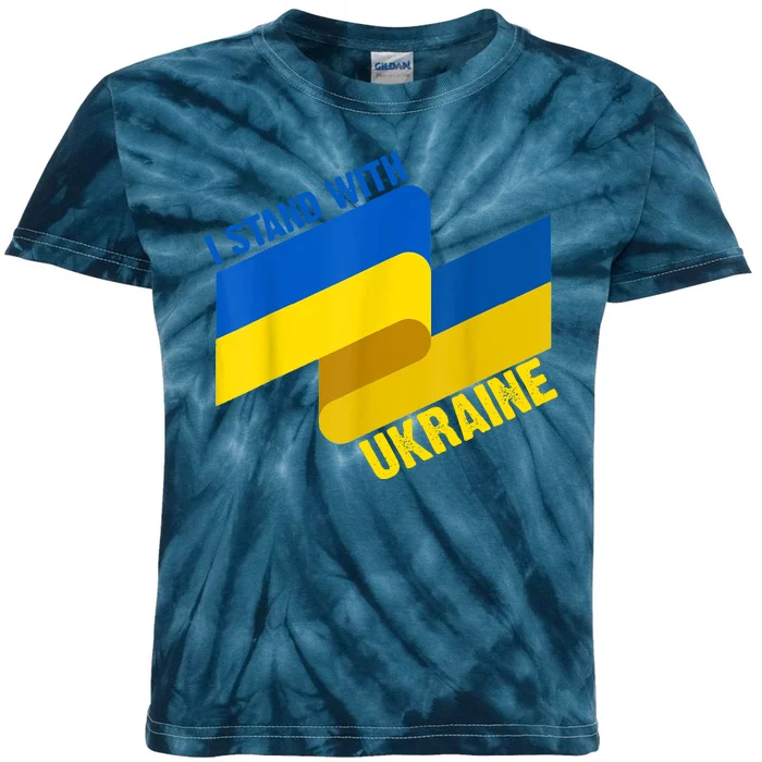 I Stand With Ukraine Support Kids Tie-Dye T-Shirt