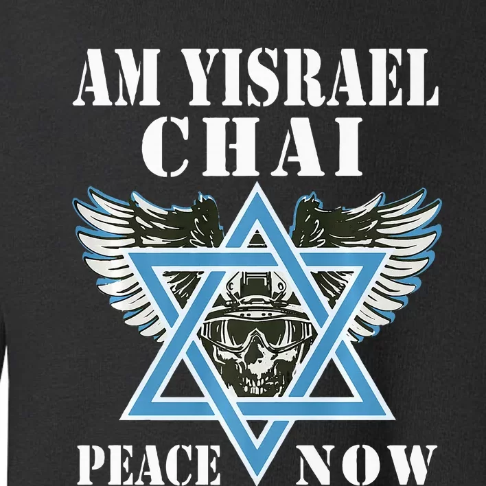 I Stand With Israel Am Yisrael Chai Peace Now Toddler Sweatshirt