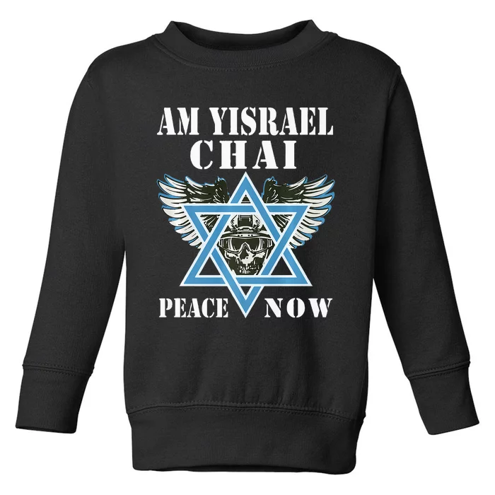 I Stand With Israel Am Yisrael Chai Peace Now Toddler Sweatshirt