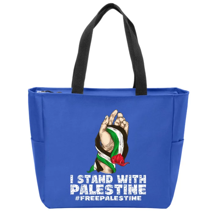 I Stand With Palestine For Their Freedom Free Palestine Zip Tote Bag