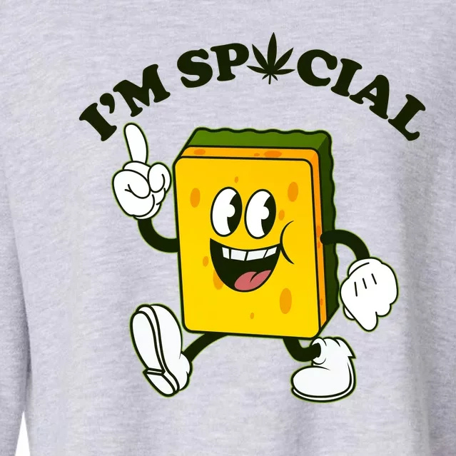 Im Special Weed Sponge Cropped Pullover Crew