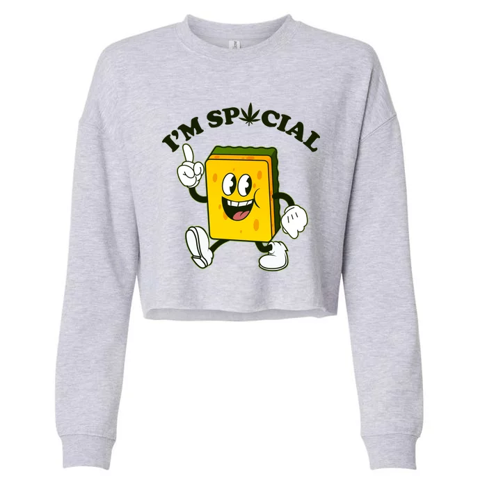 Im Special Weed Sponge Cropped Pullover Crew