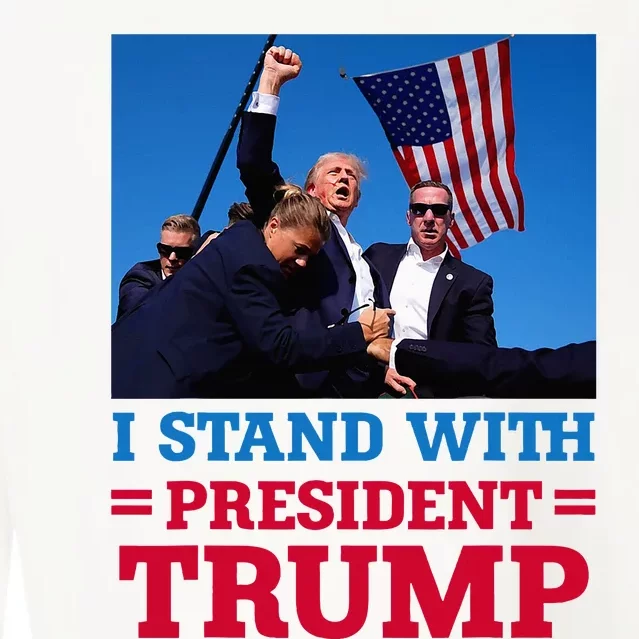 I Stand With President Trump After The Shooting At His Rally Cropped Pullover Crew