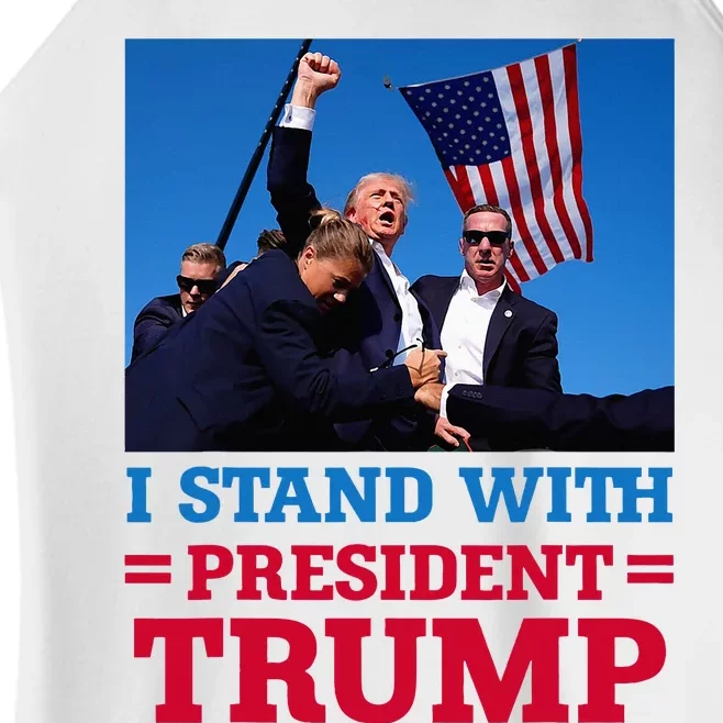 I Stand With President Trump After The Shooting At His Rally Women’s Perfect Tri Rocker Tank