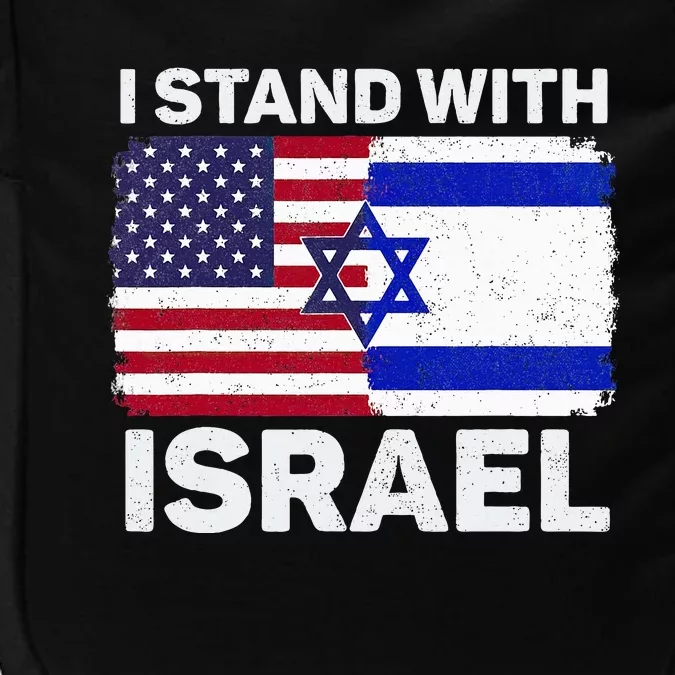 I Stand With Israel USA American Flag with Israel Flag Impact Tech Backpack