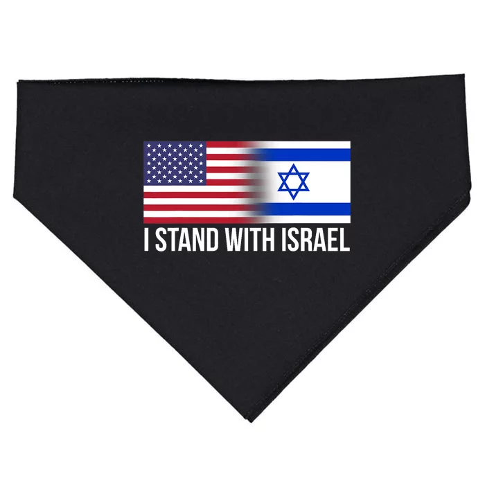 I Stand With Israel Usa Israeli Flag Jewish USA-Made Doggie Bandana