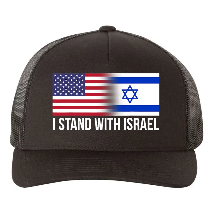 I Stand With Israel Usa Israeli Flag Jewish Yupoong Adult 5-Panel Trucker Hat