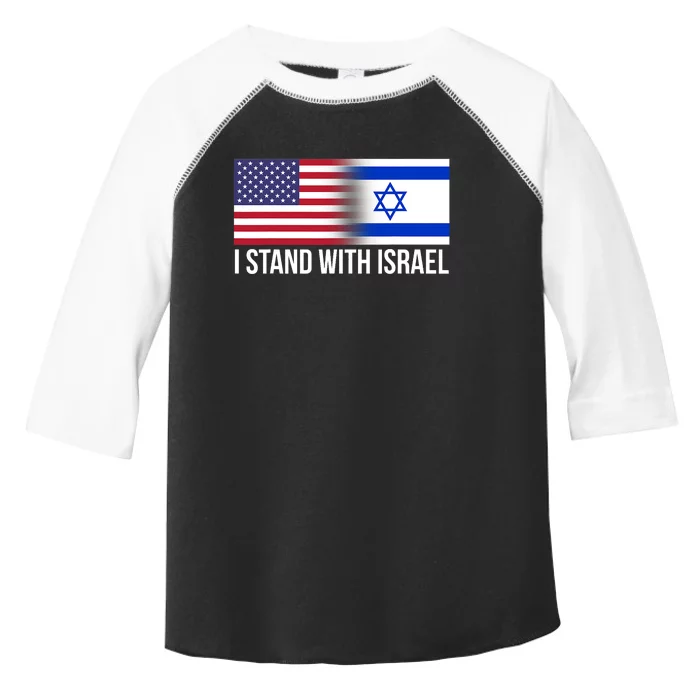 I Stand With Israel Usa Israeli Flag Jewish Toddler Fine Jersey T-Shirt