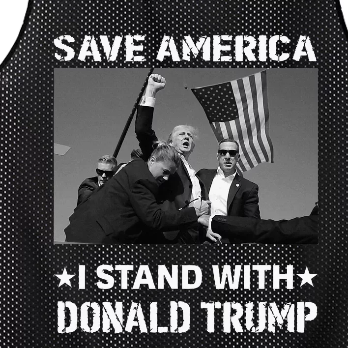 I Stand With Donald Trump I Protect Trump Save America Mesh Reversible Basketball Jersey Tank