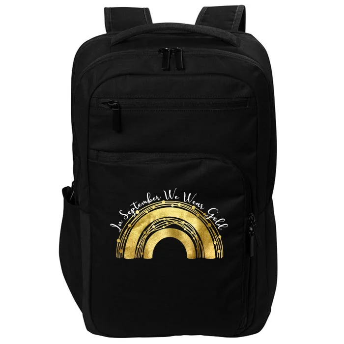 In September We Wear Gold Rainbow Childhood Cancer Impact Tech Backpack