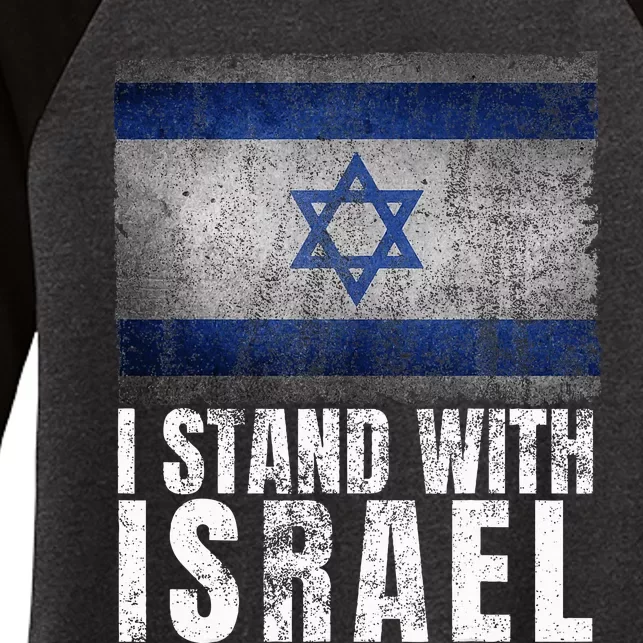 I Stand With Israel Jewish Gifts Heritage Israeli Flag Women's Tri-Blend 3/4-Sleeve Raglan Shirt