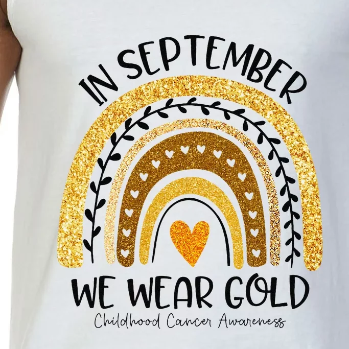 In September We Wear Gold Rainbow Childhood Cancer Awareness Gift Comfort Colors® Tank Top