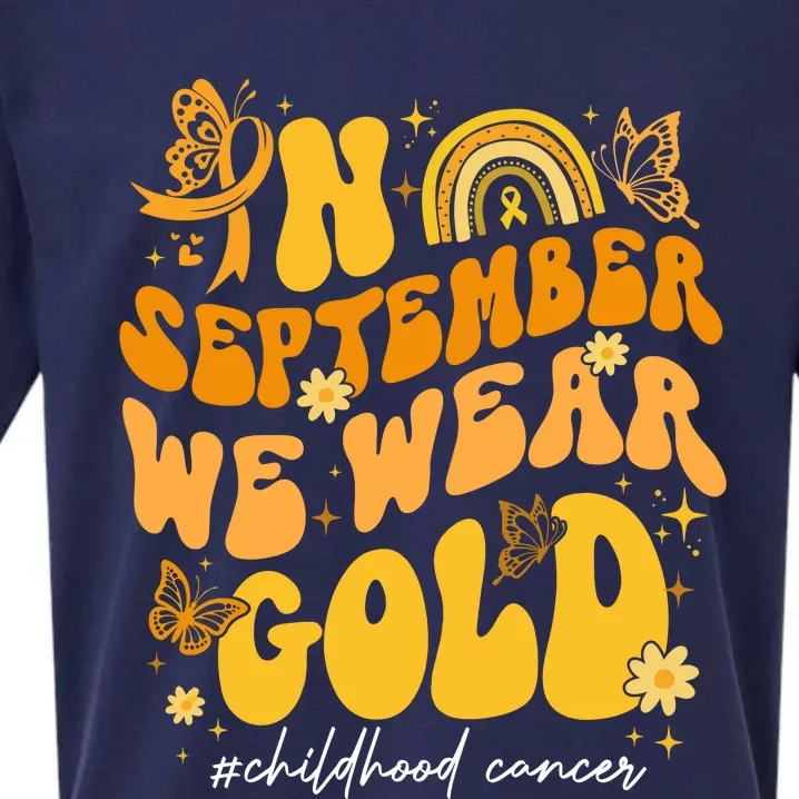 In September We Wear Gold Childhood Cancer Sueded Cloud Jersey T-Shirt