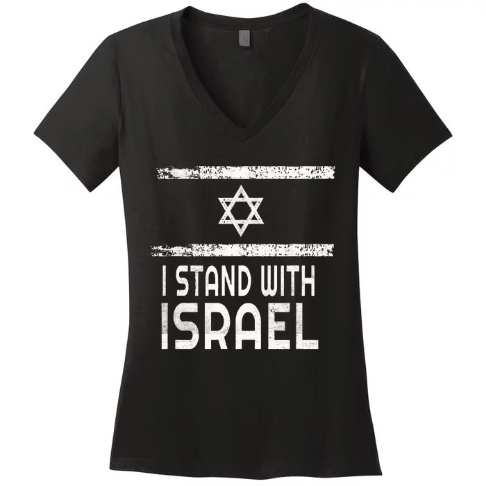 I Stand With Israel Women's V-Neck T-Shirt