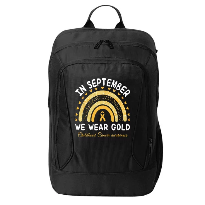 In September We Wear Gold Rainbow Childhood Cancer Awareness City Backpack