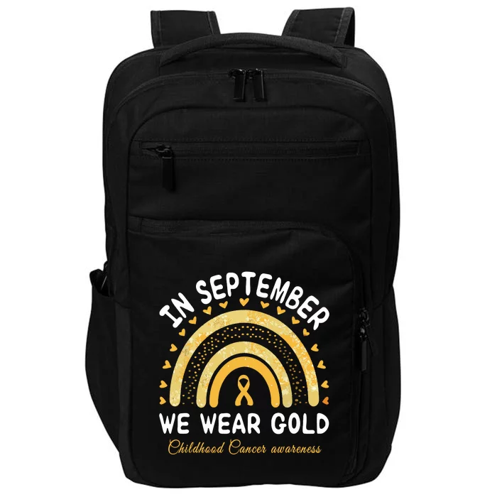 In September We Wear Gold Rainbow Childhood Cancer Awareness Impact Tech Backpack