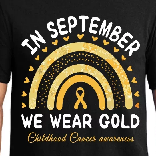 In September We Wear Gold Rainbow Childhood Cancer Awareness Pajama Set