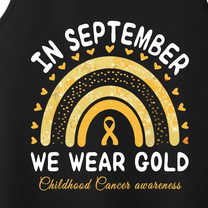 In September We Wear Gold Rainbow Childhood Cancer Awareness Performance Tank