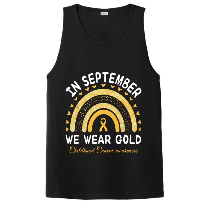 In September We Wear Gold Rainbow Childhood Cancer Awareness Performance Tank