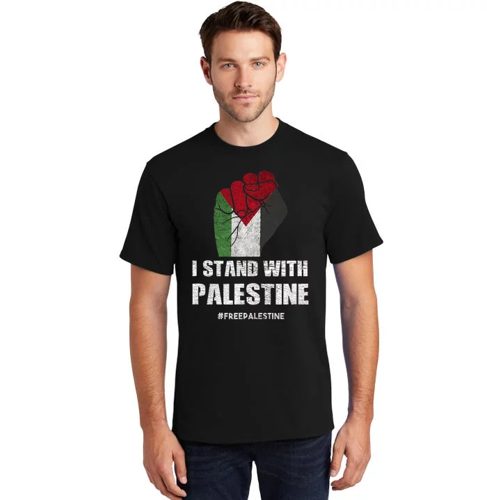 I Stand With Palestine For Their Freedom Tall T-Shirt