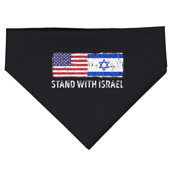 I Stand With Israel USA Israeli Flag Jewish USA-Made Doggie Bandana