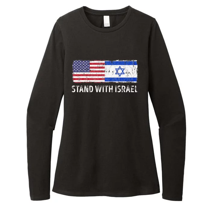 I Stand With Israel USA Israeli Flag Jewish Womens CVC Long Sleeve Shirt