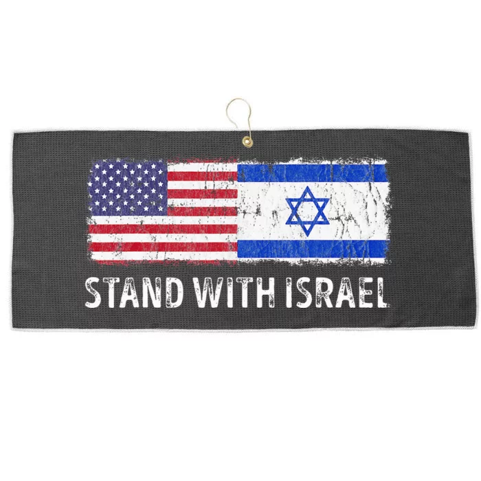 I Stand With Israel USA Israeli Flag Jewish Large Microfiber Waffle Golf Towel