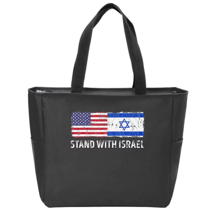 I Stand With Israel USA Israeli Flag Jewish Zip Tote Bag