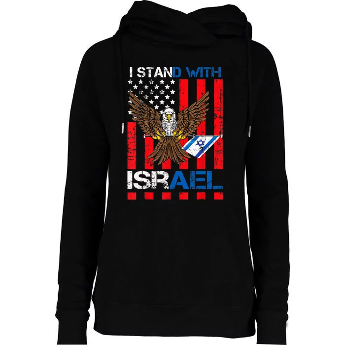 I Stand With Israel Support Israel Love Israeli Womens Funnel Neck Pullover Hood