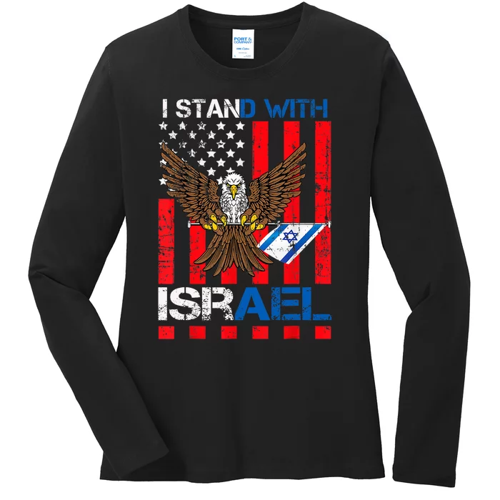 I Stand With Israel Support Israel Love Israeli Ladies Long Sleeve Shirt