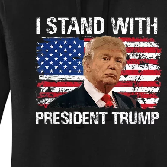 I Stand With President Trump American Flag Trump 2024 Men Women Women's Pullover Hoodie