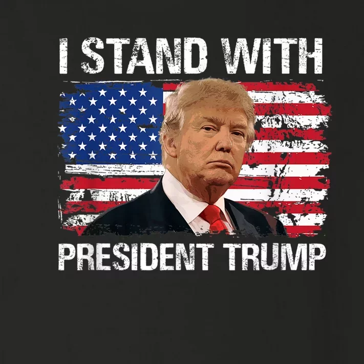 I Stand With President Trump American Flag Trump 2024 Men Women Toddler Long Sleeve Shirt