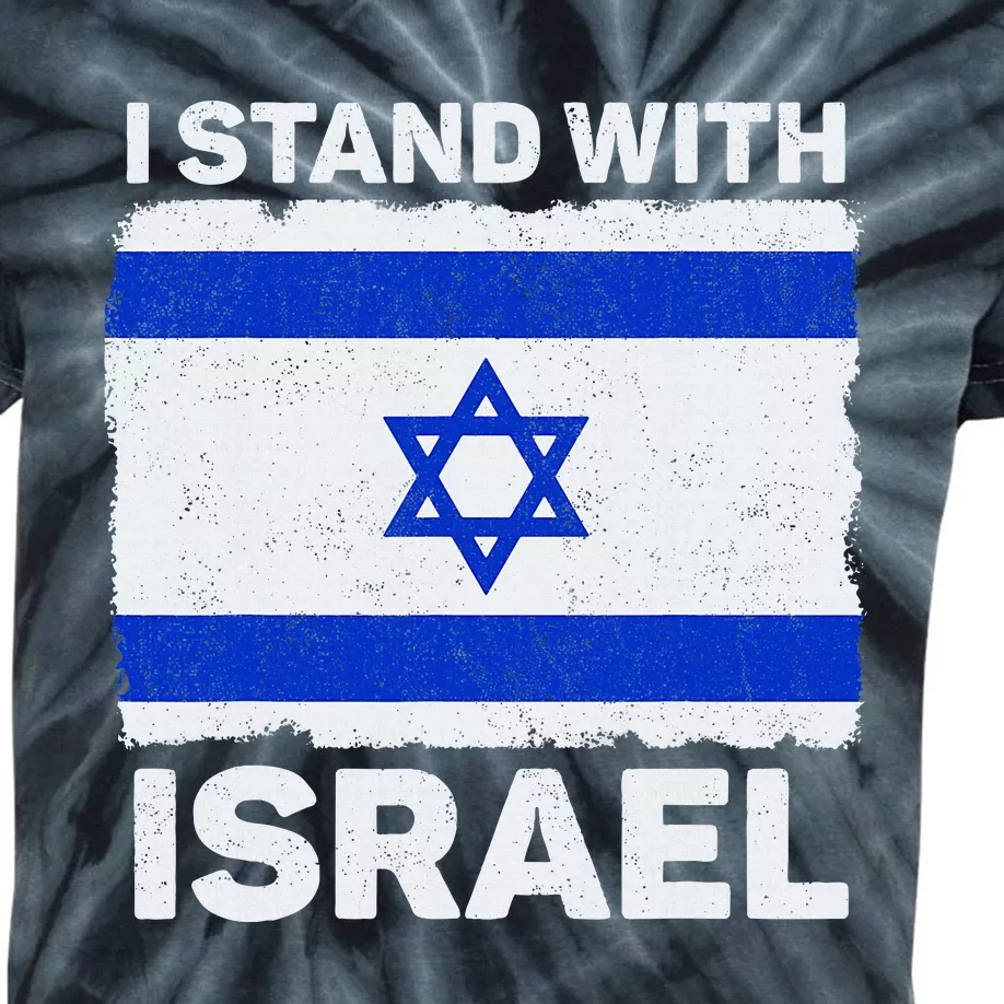 I Stand With Israel Israel Flag Patriotic Israel Kids Tie-Dye T-Shirt